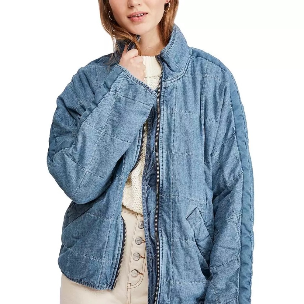 Free People Indigo Dolman Quilted